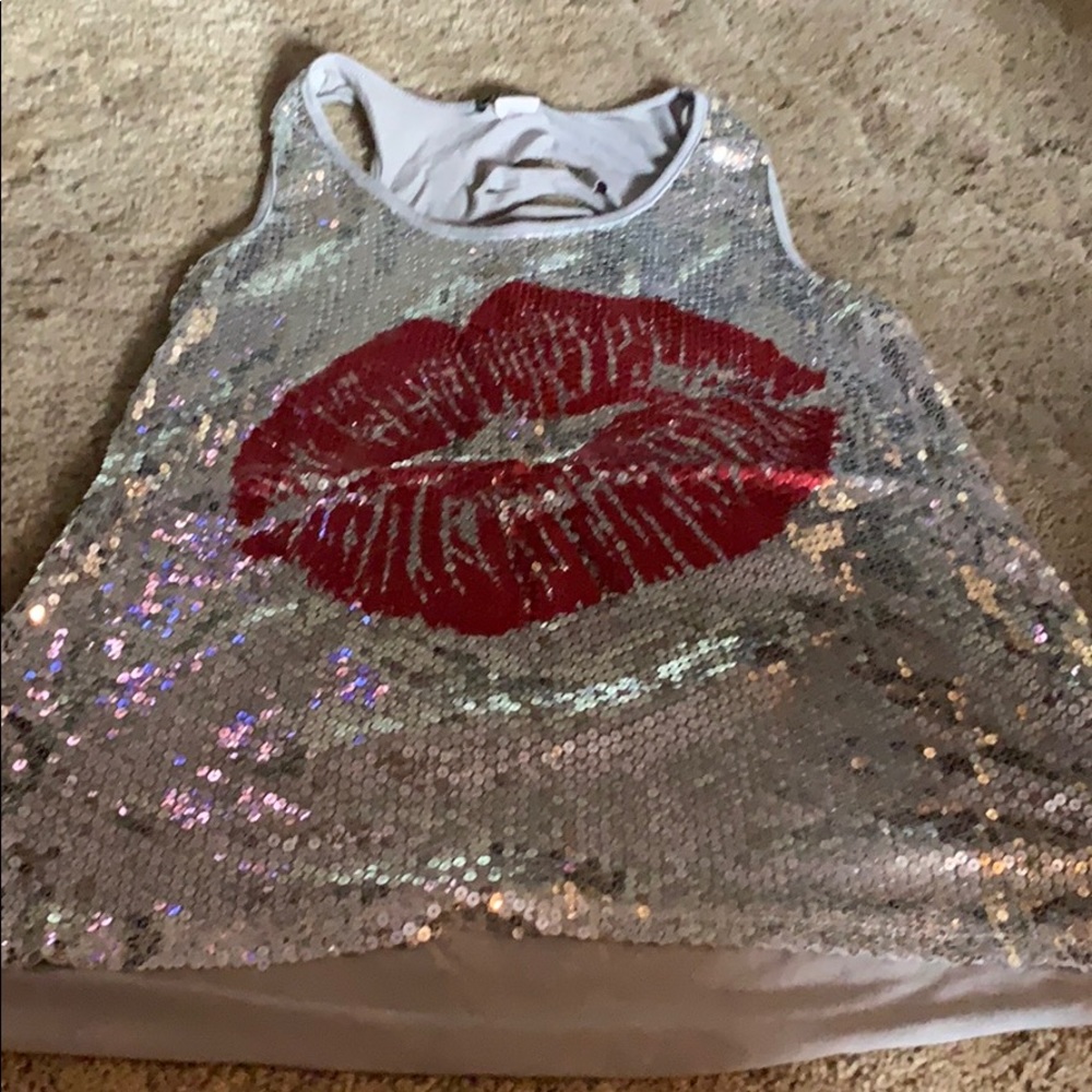 Sparkly glimmer top with cut out back